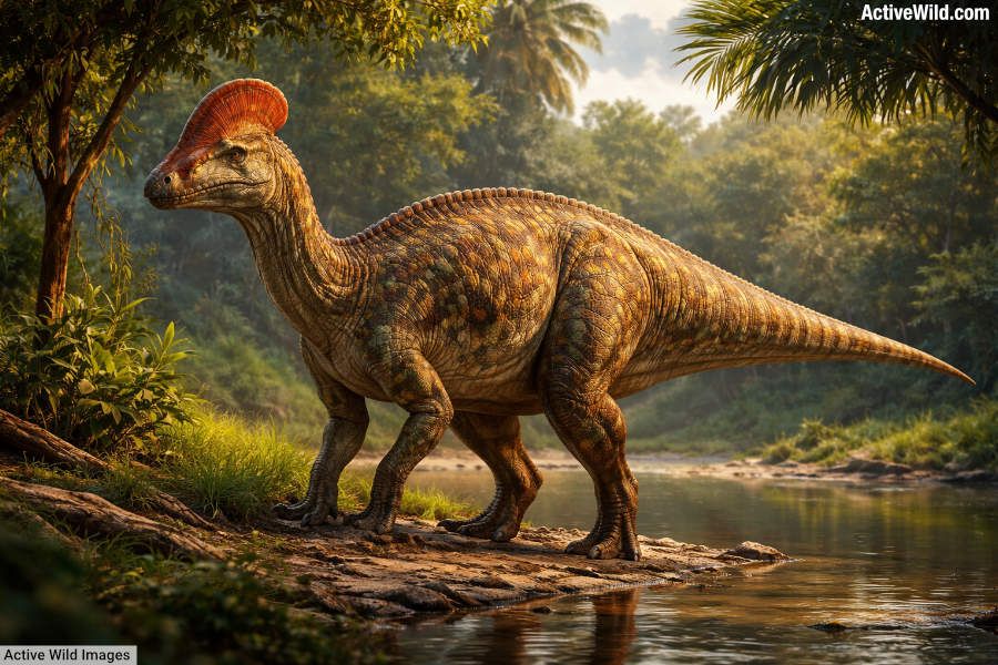 Corythosaurus Dinosaur In Forest