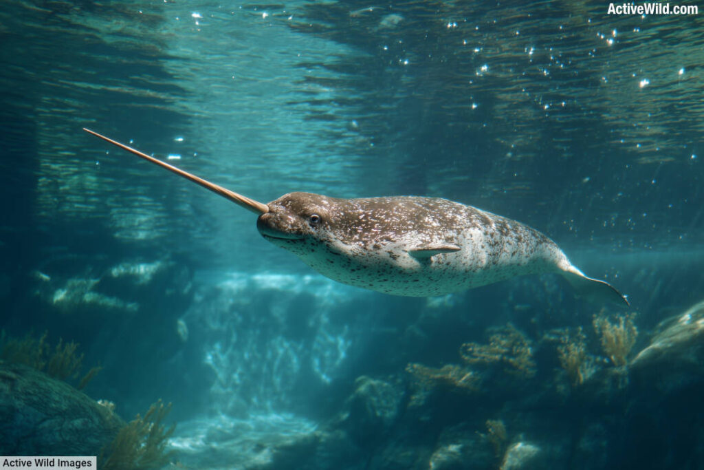 Narwhal Swimming In The Arctic