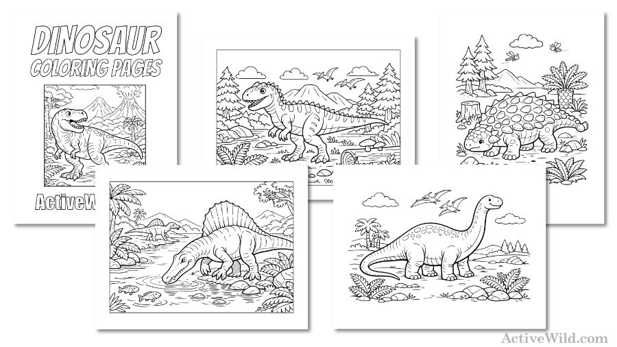 Dinosaur Coloring Pages Examples