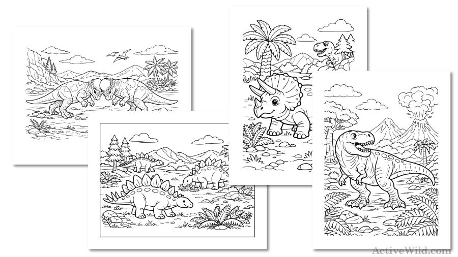 Dinosaur Coloring Pages Examples